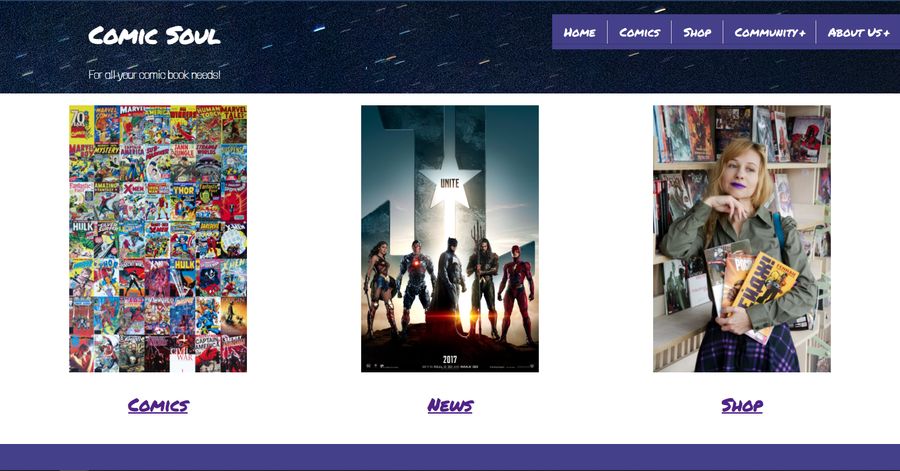 WEB 235 Final Project: Comic Soul Website